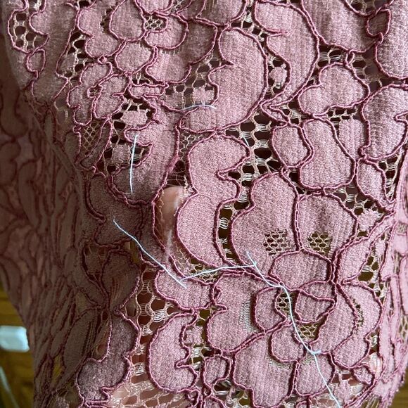 Dainty Jewells Antebellum Dark Mauve Modest Lace Slimming Sheath Midi Dress - Picture 11 of 13